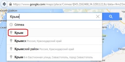Google maps: Крым независимое государство
